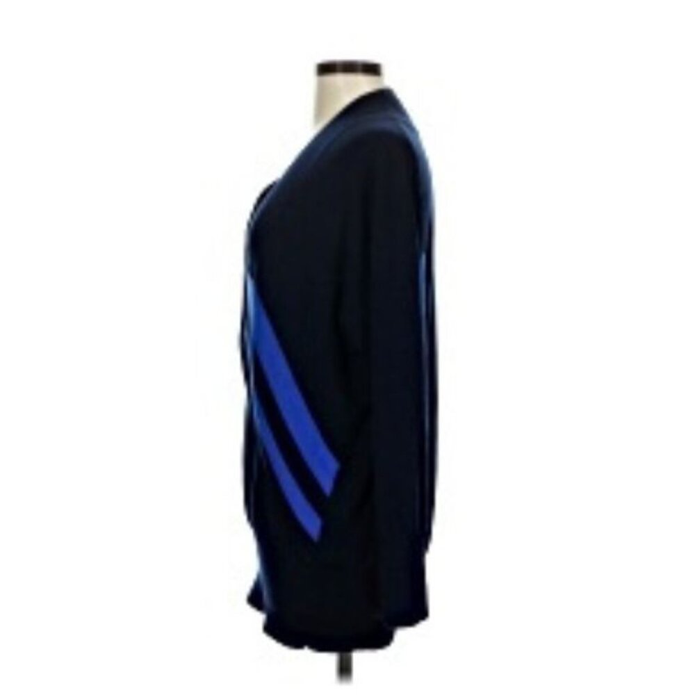 EUC Rag & Bone Grace Navy Blue Merino Wool V-Neck Sweater | Cobalt Stripe in M - Picture 3 of 5